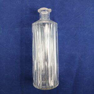 Vintage Clear Glass Decanter Ribbed Design 9.5” Elegant Barware